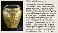David Drake also known as “Dave the Potter” “Dave the Slave” 1801?- 1865 Edgefield, South Carolina
