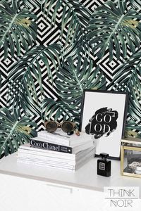 20 % OFF Palm Leaf Wallpaper / Self Adhesive by ThinkNoirWallpaper