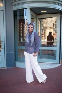 Grey Box Braids | Black Girl Hair | Pink Pants Outfit - Color Block Pink Idea
