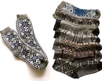 Hand knit socks men Extra thick wool socks Hiking socks men size L 9-12 EU 43-45