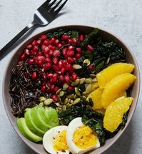 Buddha Bowl with Kale, Avocado, Orange and Wild Rice