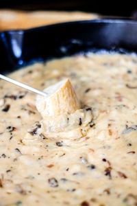 Mushroom Brie Fondue is a perfect blend of three different cheese and delicious mushrooms! This appetizer will not last long!
