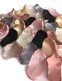 Start your wedding decor planning now! ShabVintique Flowers Sample mix of Blush pink silver ivory champagne black gold and rose gold mix of satin flower petals wedding decor bridal baby shower #decor #bridal #wedding #weddinginspiration #justthetwoofus #sale #intimatewedding #congratulations #bridetobe2024 #partyideas