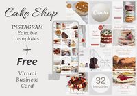 32 CAKE Instagram Canva Templates by Talipic Designs on @creativemarket