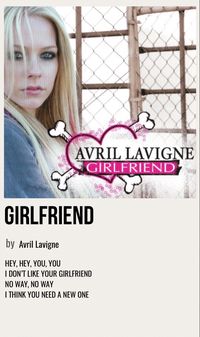 minimal poster of the song girlfriend by avril lavigne