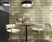 #dune #ceramica #projects #azulejos #wallcoverings #tilelover #arquitectura #Diseño #interiors #Interiores #interiors #trends #tilesofspain #architecture #homestyle #interiores #interiorism #bathroom #bath #baño #lavabo #washbasin #inspo #golden #dorado #oro #gold #glass #crystal #cristal #vidrio #cocktail #deluxe #restaurant