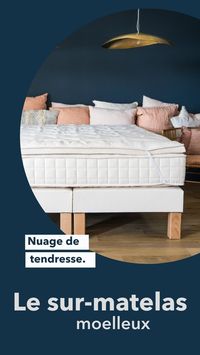 Sur-matelas moelleux pour apporter un confort d'accueil supplémentaire. Composé de 4 cm de latex 100 % naturel, avec un garnissage au choix. Certifié Oeko-Tex, GOTS, LGA et Rainforest Alliance.