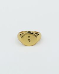 Customised sterling silver signet ring with 18K gold plating