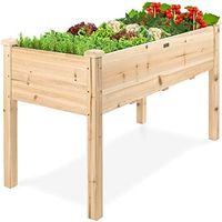 Amazon.com: Best Choice Products 48x24x30in Raised Garden Bed, Elevated Wood Planter Box Stand for Backyard, Patio, Balcony w/Bed Liner, 200lb Capacity : Patio, Lawn & Garden