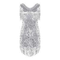 Amazon.com: iEFiEL Women's Gowns V Neck Sparkling Sequin Tassels Rhythm Ballroom Salsa Samba Rumba Tango Latin Dance Dress: Clothing