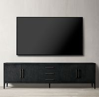 French Contemporary Panel 4-Door Media Console with Drawers