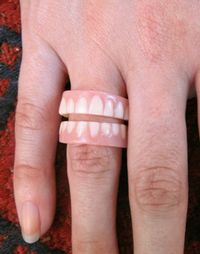 Must have, Denture-Inspired Rings. The 'upper' and 'lower' are separated.Please contact if you need a custom ring size or if you would like to purchase an 'upper' or 'lower; only.