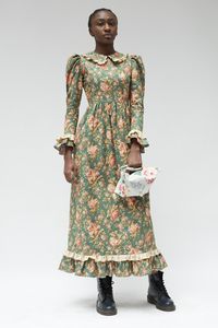 Batsheva - Teal Long Prairie Dress