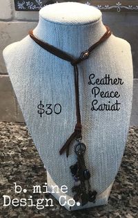 A personal favorite from my Etsy shop https://www.etsy.com/listing/576322688/leather-peace-lariat