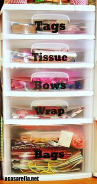 Gift wrap organization
