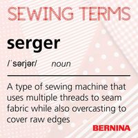 As a beginner, learning to sew can sometimes feel like you are learning a new language. Understanding the meaning of common terms will make following the instructions to make your next project much more straightforward which is why we are sharing sewing terms to help you in your sewing journey! Today's term: Serger To learn more about sergers and how they work, plus what you can do with them, visit the blog at weallsew.com.