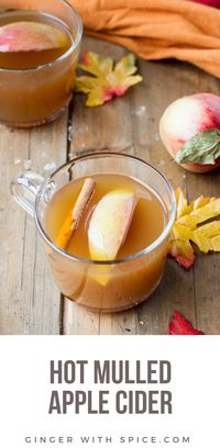 Hot Mulled Apple Cider (Eplegløgg) - a hot spiced drink with real apples, cooked over low heat for a long time to really infuse those warm autumn spices. #recipe #food #drink #autumn #fall #cider #apple #cinnamon #easy