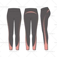 A seamless stretch-knit Legging featuring a stripe pattern and contrast trim.