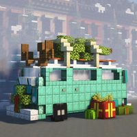 Blaze on Instagram: "Today’s post is “The Christmas camper van” a Christmas decorated camper van based off of @officialmumbo ‘s van to celebrate his birthday . It features a Christmas tree, presents, Mumbo and Grian nutcrackers, license plates, a wreath, a Christmas banner, and more… . Special thanks to @zickelenaa for the awesome shaders pictures. . This build was made on the Meta-Union server. Use the command /pw Blaze_MumboJumbo in the builders world to see it in game. . What do you think of