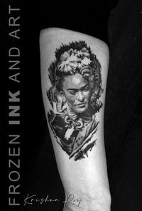 Best tattoo artist in Delhi India Krishna Roy at Frozen Ink And Art, Delhi India #bestportraittattooartistinindia #besttattooartistinindia #bestfemaletattooartistinindia #krishnaroy #frozeninkandart #faridakahlo #faridakahloportraittattoo #tattooindelhi #3dtattooartist