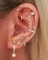 Round Crystal Helix Ear Piercing Cartilage Earring Tragus Conch Stud – Impuria Ear Piercing Jewelry