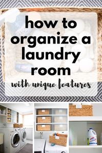 Learn tips from a professional organizer her tips on how to organize laundry room when you have limited space or unique features. #laundryroom #organized