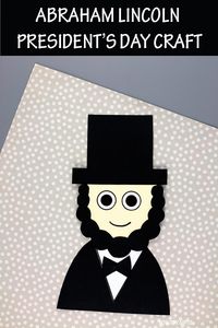 Abraham Lincoln Craft for kids to celebrate President'sDay #presidentsdaycraft #abrahamlincolncraft #abrahamlincolncraftforkids