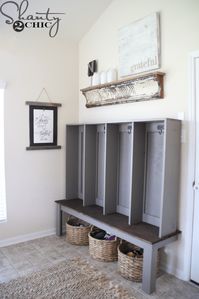 Build a DIY Wall Locker to create a pretty and functional storage space. Perfect for an entryway or mudroom. Free plans and how-to at www.shanty-2-chic.com