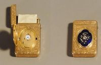 Jeweled Gold and Enamel Carnet de Bal with Watch Movement