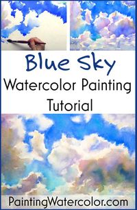 Blue Sky Sketching watercolor painting tutorial by Jennifer Branch
