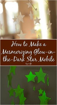 How to Make a Mesmerizing Glow-in-the-Dark Star Mobile {Video} Kids will love these DIY glow in the dark stars! #diyncrafts #diymobile #diycrafts #craftsforkids #homedecor #easycrafts #funcrafts #starcrafts #diystars #glowinthedark