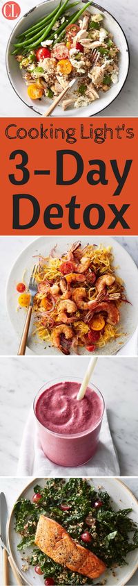 Safely detox your diet with simple, delicious recipes. Our plan helps you jump back into healthy eating with fresh food at a calorie level that keeps pep in your step. Use it post-holidays, following a week of vacation, or any time you need to get back on track. | Cooking Light