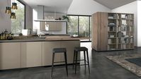 Bark aged oak | Glossy glass beaver| Matt lacquered beaver | Worktop: Fenix