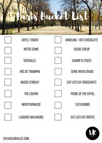 Paris Bucket List More