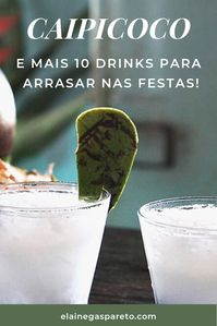 Daqui uns dias começam as festas de final de ano... época ideal pra gente experimentar cada uma dessas 12 opções em drinks e coquetéis que selecionei e que estão no blog agora! Tem receita e modo de fazer de todos, tudo fácil e rápido. Escolha o seu e tim-tim! Clique na foto e veja as receitinhas! #drinks #batidas #coquetéis #bebida