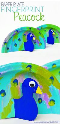 Paper Plate Peacock. Bright and colorful kids' craft.