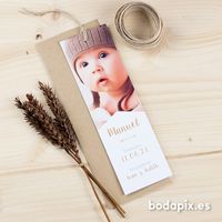 Marcapáginas para bautizo con foto – Modelo Manuel– Colección Bodapix #bodapix #invitaciones #bautizos #bautizo #baptism