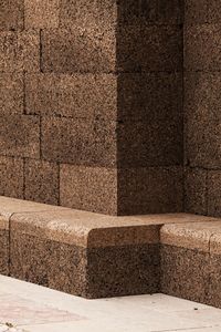 black cork wall by josé neves becomes urban furniture in lisbon