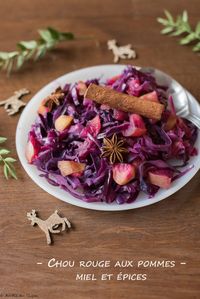 Chou rouge aux pommes, miel et épices