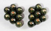 A set of 16 Mughal green jade gaming counters, 19th century, inset with coral and jewelled stones, 2.5cm high - Price Estimate: £500 - £800