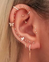 Round Crystal Helix Ear Piercing Cartilage Earring Tragus Conch Stud – Impuria Ear Piercing Jewelry