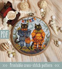 Halloween Cats II Cross Stitch Pattern – Stitchingland