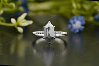 Salt and Pepper Diamond Ring, Engagement Ring, Hexagon Diamond Ring, Hexagon Gold Ring, Art Deco Ring, Moissanite Diamond Ring, Promise Ring