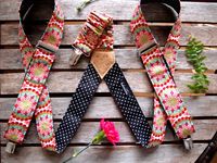 vegan and adjustable suspenders for women with a beautiful pattern