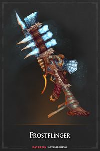 Get dozens of items, high res item art, and multiple usable formats on our Patreon. #dnd #homebrew #dndhomebrew #magicitem #fantasyitem #dndmagicitem #dungeondanddragons #abyssalbrews #5e #dnd5e #frost #ice #frozen #rangedweapon