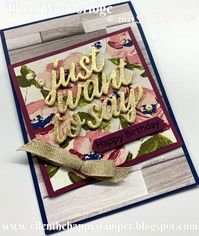 I have been wanting to play with the Stampin' Up Foam Adhesive Sheets and Gilded Leafing for a while and I paired them together on this card I recently shared I class and VIDEO. I have placed the Gilded Floral Garden Dies onto Fine Art Floral snd In Good Taste paper and matching sentiment from the Art Gallery stamp set and Fine Art Ribbon to finish the card.