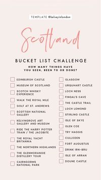 Scotland Bucket List Challenge