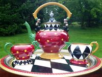 Hand Painted Silver Plated Tea Set by paintingbymichele on Etsy