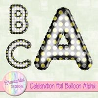 Free foil balloon alpha embellishments. Use them in your digital scrapbooking or other digital design projects. #digitalscrapbooking #digitalscrapbookingfreebies #embellishments