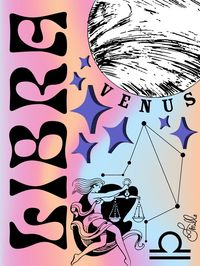 Libra zodiac poster, perfect for any college witches hoping to show off their sun signs!